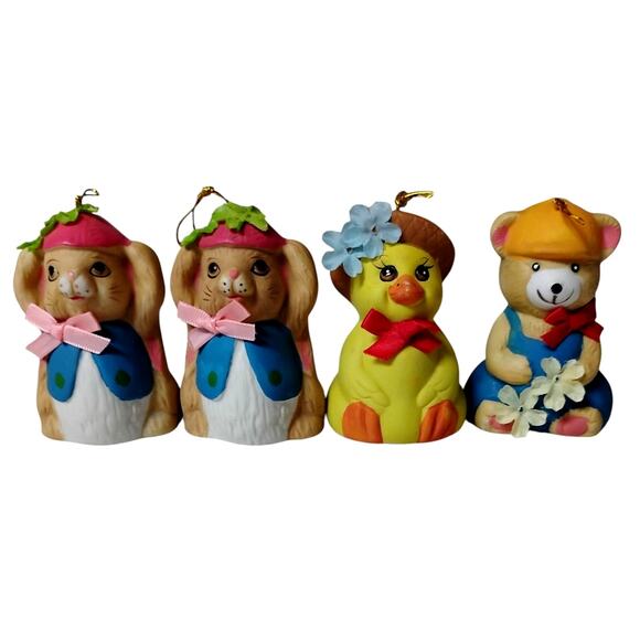 π Vintage Porcelain Bells ππ¦π» Hand Painted Set of 4 - Picture 15 of 15